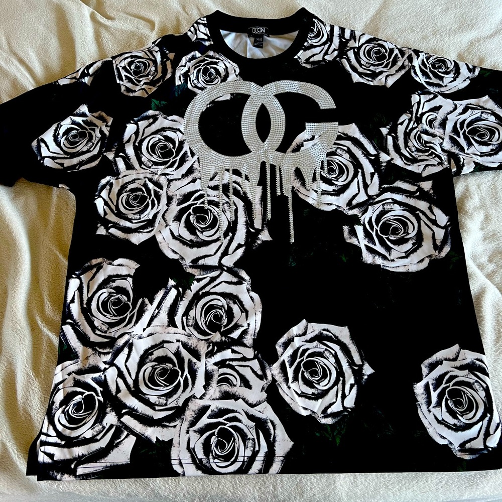Ocon Flower Tee 5XL black